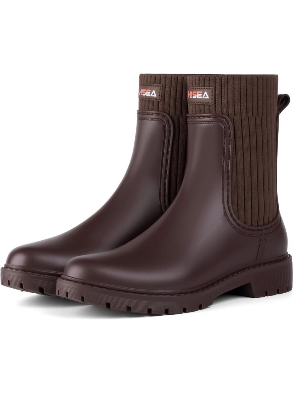 Women's Brown Waterproof Lightweight Non-Slip Chelsea Mud Fashion Rain Boots